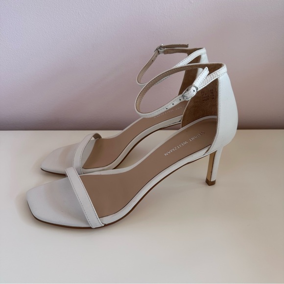 Stuart Weitzman NunakedCurve 85 Sandal Heel in White - Picture 11 of 15